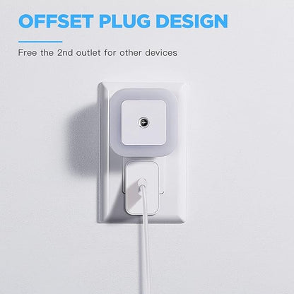 Plug in Dimmable Led Night Light with Auto Dusk to Dawn Sensor,for Hallway Bedroom Kids Room Kitchen Stairway?4Pack white light