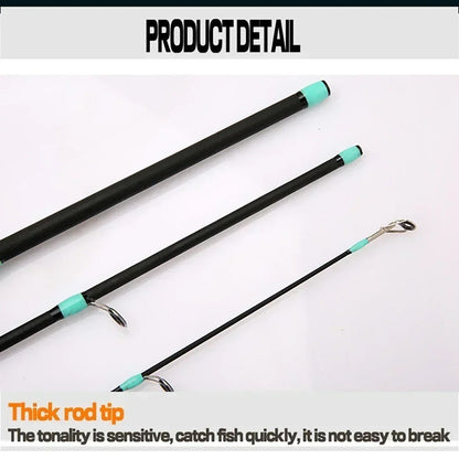 4 Sections Spinning Fishing Rod M Power Spinning Casting Fishing Rod 1.65m/1.8m/2.1m Portable Carbon Fiber Fishing Pole Winter