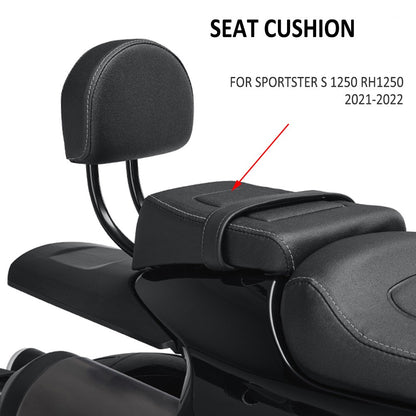 Almofada de assento traseiro preta de motocicleta para Harley Sportster S RH1250 2021 2022