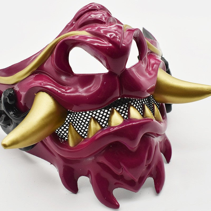 Japanese Samurai Ghost Devil Mask Halloween Devil Samurai Mask Role Playing Japanese Horror Killer Thick Plastic Mask Party Prop