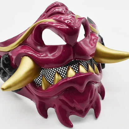 Japanese Samurai Ghost Devil Mask Halloween Devil Samurai Mask Role Playing Japanese Horror Killer Thick Plastic Mask Party Prop