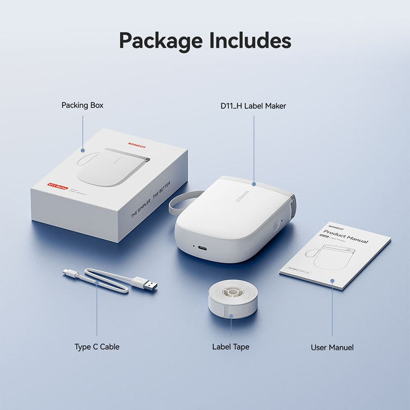 Mini Impressora de Etiquetas Portátil NIIMBOT D11 Nova Versão 300DPI Bluetooth Sem Fio Máquina de Etiquetas Impressora de Adesivos para Cozinha e Crachás