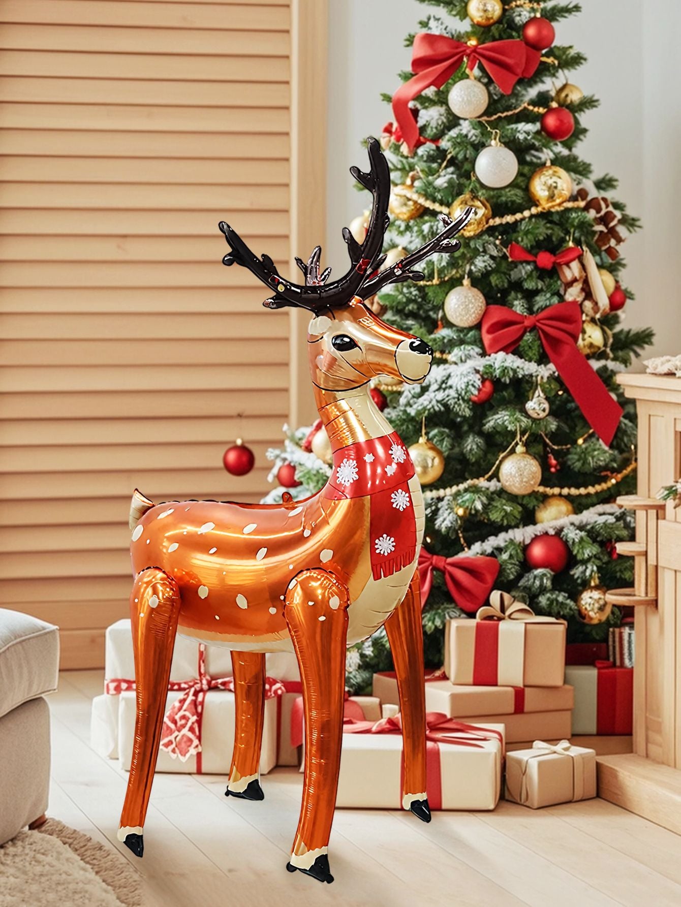 1/2pcs ?Standing Christmas Elk Balloon, Christmas Party, Winter Themed Birthday, Garden Deer Balloons, New Year Party Decoration