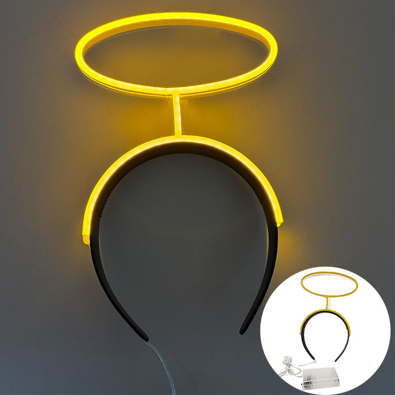 Costume Cosplay Headbands Angel Halo Neon Light Luminous Headband Glow For Night