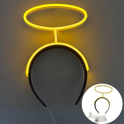 Costume Cosplay Headbands Angel Halo Neon Light Luminous Headband Glow For Night