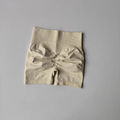 Summer High-Waist Women's Yoga Shorts Breathable Fitness Shorts Butt Lift Sports Running Cycling Push-Up Workout Gym Shorts