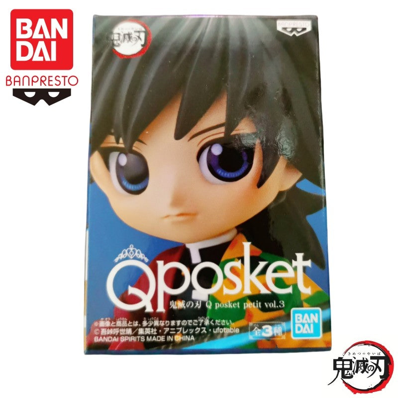 Em estoque Bandai Banpresto Original Demon Slayer Qposket Petit Giyuu Muichirou Obanai Boneco Marca Nova Caixa Figura de Ação Garagem