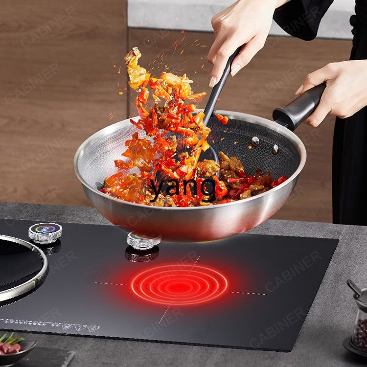 YJQ 7000W knob fire induction cooker household double stove embedded electric ceramic cooker one flat and one concave desktop