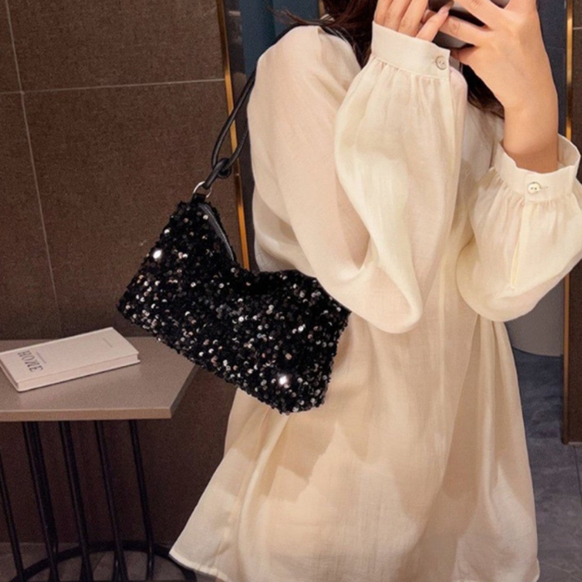 Black Spice Glitter Underarm Bag Casual chic chic design Crossbody shoulder bag one outfit
