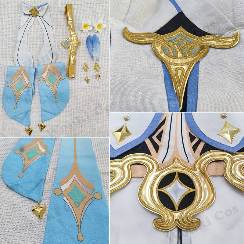 High Qualiy Traveler Lumine Cosplay Costume Wig Hair for Game Impact Character Cosplay Costumes Dress Women Party Outfits