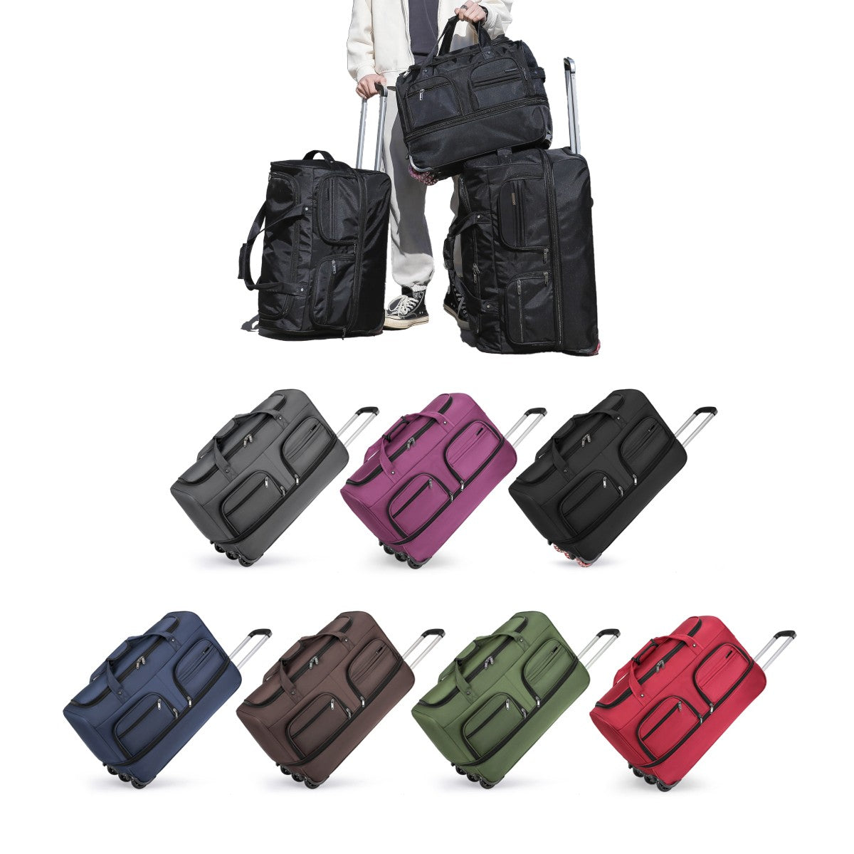 Airline Checked Bag Foldableing Overseas Moving Luggage Bag with Trolley Travel Luggage Rolling Travel Storage Bag Luggage Bag Men's Extra Large Capacity