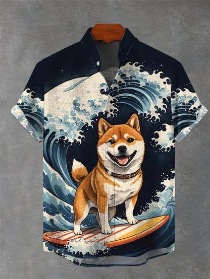 New Fashionable Luxury Hawaiian Holiday Beach Flower Cat Shirt 2025 Best Ethnic Style Clothing Camisa Hawaiana Hombre