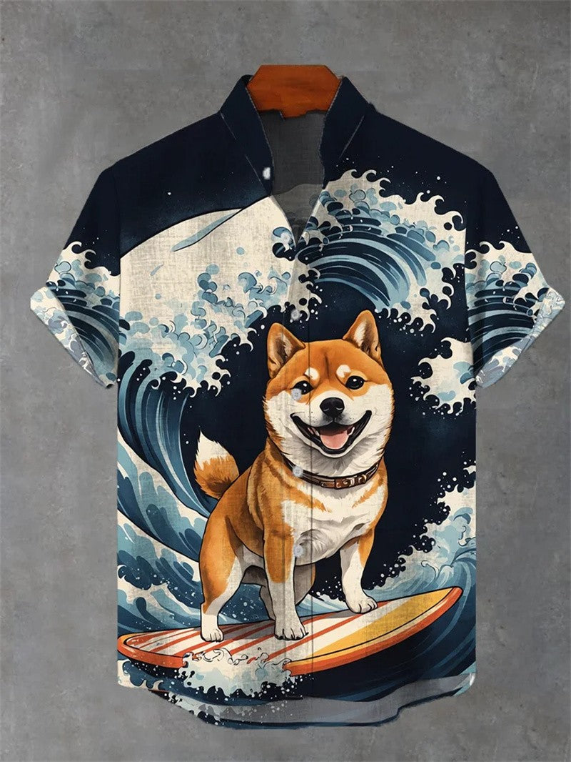 New Fashionable Luxury Hawaiian Holiday Beach Flower Cat Shirt 2025 Best Ethnic Style Clothing Camisa Hawaiana Hombre