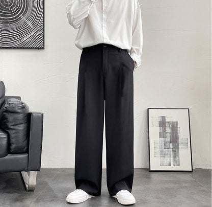 Trousers For Men Brown Fluid Draped Baggy Stylish Tailoring Summer 2025 Man Suits Pants Clothing Premium Thin Casual Up