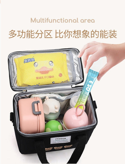 Cartoon Bear Mommy Bag Baby Feeding Bottle Cooler Bag Thermos for Children Thermal Infant Thermo Bottles Mother Kids