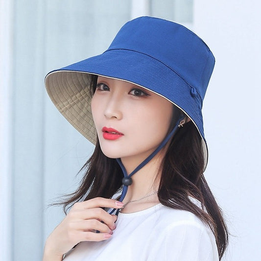 Summer Foldable Bucket Hat Unisex Women Outdoor Sunscreen Cotton Fishing Hunting Cap Double Side Sun Prevent Hats Bucket Hat