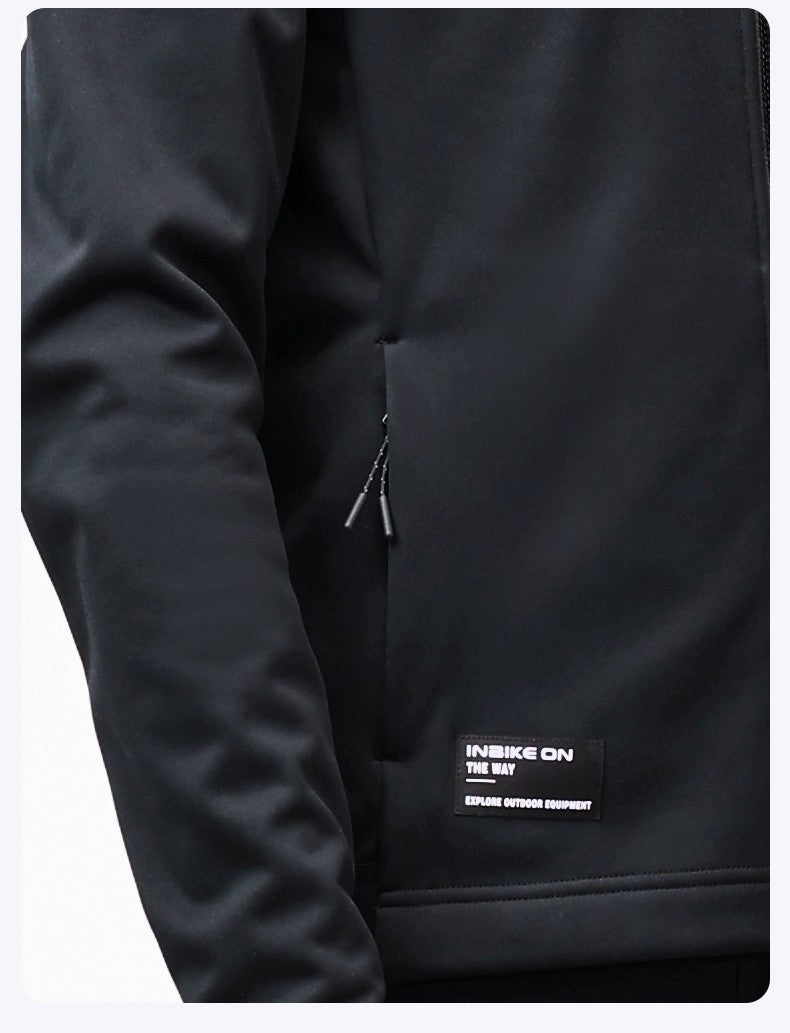 INBIKE Men's Winter Cycling Bike Jackets Windproof Softshell Thermal Bicycle Clothing for Men Warm Fleece Road Bike Windbreaker