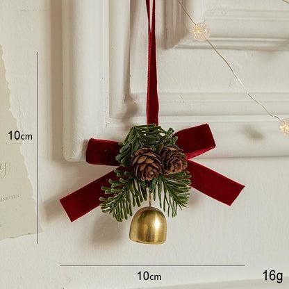 Merry Christmas Decoration Bow Bell Hanging Xmas Tree Pendant for Home Decor New Year 2026 Navidad DIY Christmas Gifts Ornament