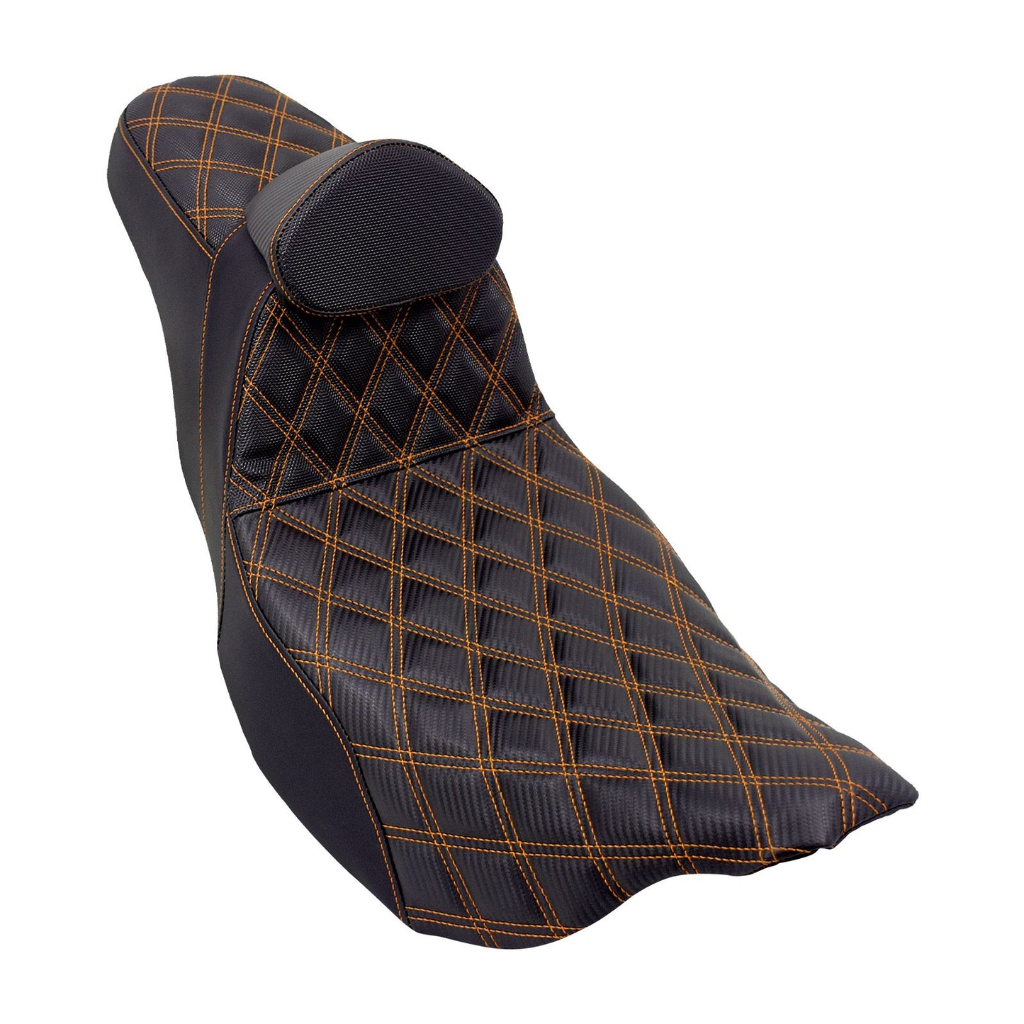 Almofada de Assento Duplo Dianteiro para Piloto Traseiro para Passageiro de Moto com Encosto para Harley Touring Road King FLTRX FLHTK Ultra 09-2023