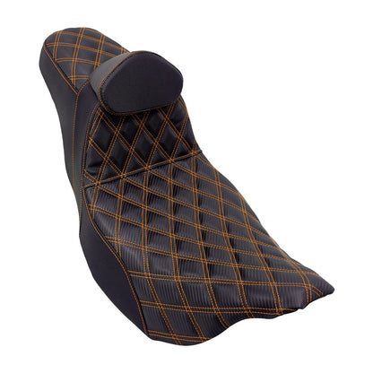 Almofada de Assento Duplo Dianteiro para Piloto Traseiro para Passageiro de Moto com Encosto para Harley Touring Road King FLTRX FLHTK Ultra 09-2023