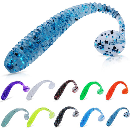Sougayilang 10/50/100PCS Iscas Macias 5cm 0.6g Iscas Artificiais Realistas Wobblers Iscas Macias Silicone Carpa Pesca Iscas Macias