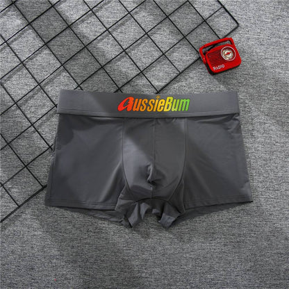 Men's boxer panties, milk silk low rise U convex bag stretch breathable comfortable youth shorts