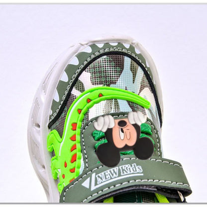 2025 New Disney Boys Led Lighted Shoes Fashion Mickey Children's Casual Sneakers Kids Luminous Shoes Sport Shoes Lighted Shoes