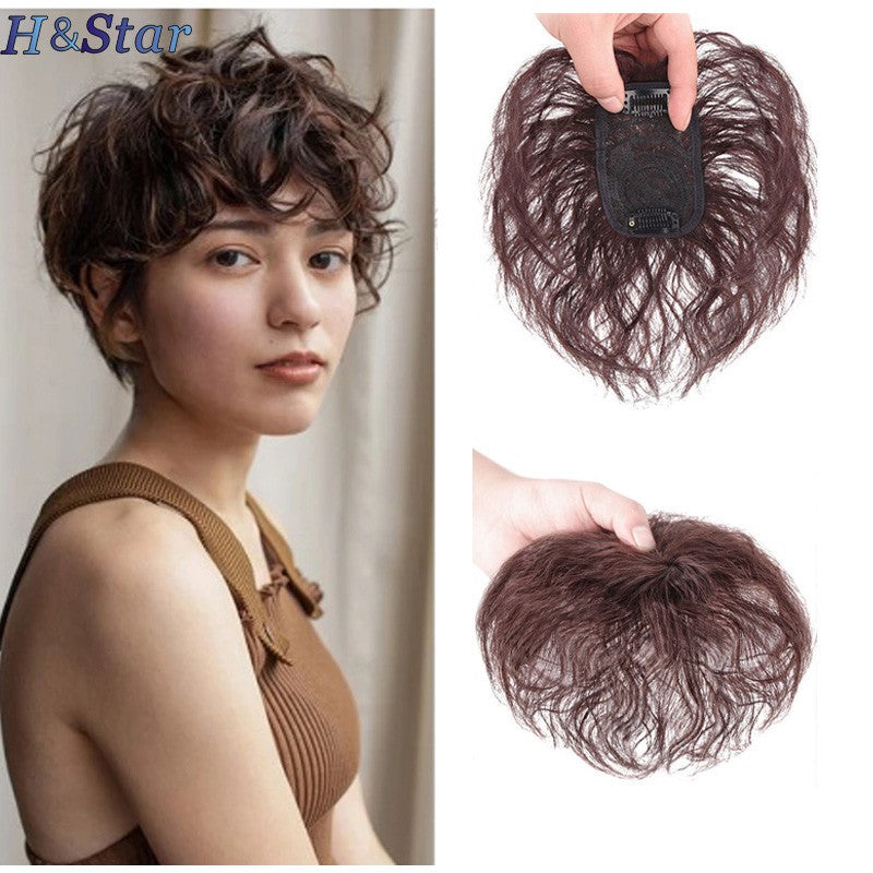 H&STAR Aplique Sintético com Presilha de 8 Polegadas para Mulheres com Cabelos Ralos - Aumenta o Volume do Cabelo, Curto e Cacheado