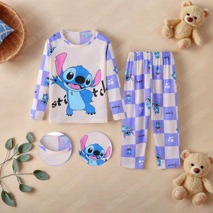 Kids Stitch Pajamas for Boys Girls Home Wear Kids Casual Sleepwear Long Sleeve Pajamas Bottoms Suit Christmas Gifts