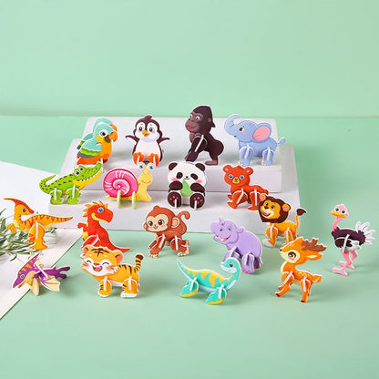 30Pcs Mini Animal DIY Jigsaw Puzzles Toys for Kids Birthday Party Favors Classroom Rewards Baby Shower Gifts Pinata Filler