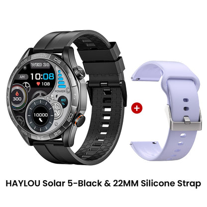 Smartwatch HAYLOU Solar 5 com Chamada de Voz, Tela AMOLED de 1,58'', 60Hz, Monitoramento de Saúde 24 Horas, Smartwatch Esportivo para Homens