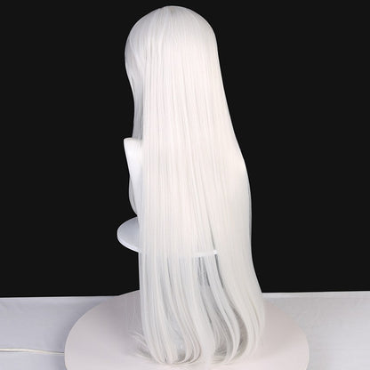 Inuyasha Cosplay Wig White Corn Perm Synthetic Long Straight Wig Anime Coser Heat Resistant Fiber Wig Halloween Daily Party