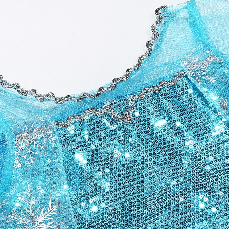 Disney Girls Elsa Princess Dress for Long Sleeve Kids Birthday Cosplay Frozen Costume Fancy 2025 Carnival Dress Up Party Costume