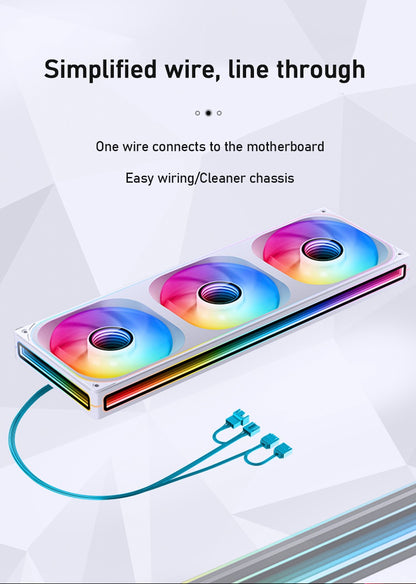 Jonsbo ZB-120/240/360 Computer Case Fan 5V ARGB 120mm Water-Cooled CPU Cooling Fan PWM ZB-360BR Forward/Reverse Fan Kits