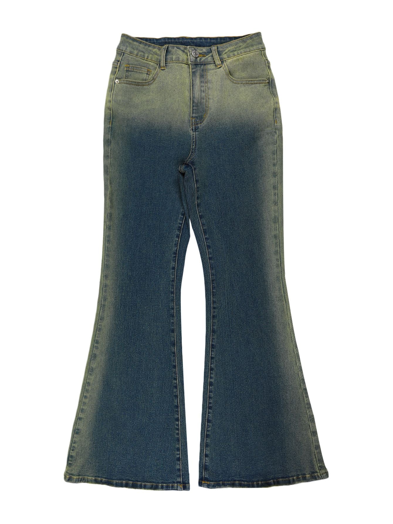 Men Jeans Boot Cut Solid Jean Wide Leg Denim Pant Distressed Washed Full Ankle Length Pockets Zipper Fly High Waist Basics