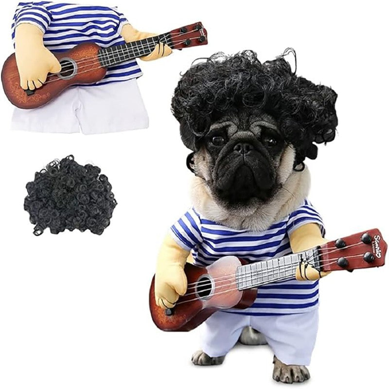 Fantasia de Guitarra para Pets, Fantasias de Cachorro, Gato, Halloween, Natal, Fantasia de Guitarrista Explosivo para Festa, Roupa Engraçada