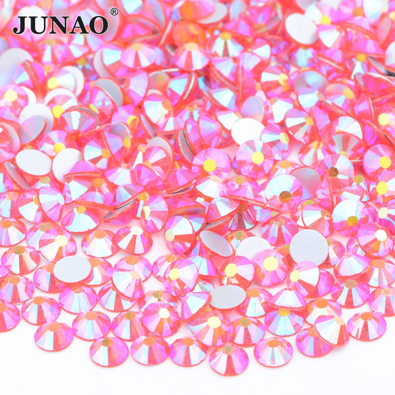 JUNAO Wholesale SS6 SS10 SS12 SS16 SS20 SS30 Flatback Glass Rhinestones Clear Cr