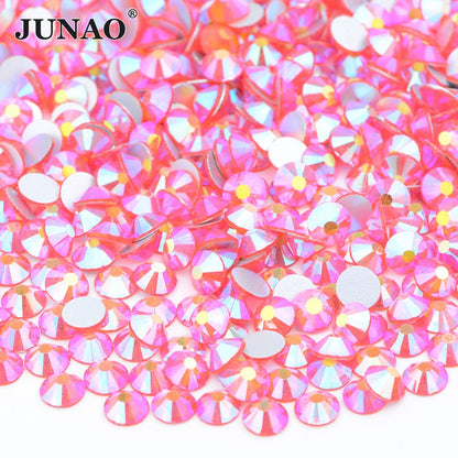 JUNAO Wholesale SS6 SS10 SS12 SS16 SS20 SS30 Flatback Glass Rhinestones Clear Cr
