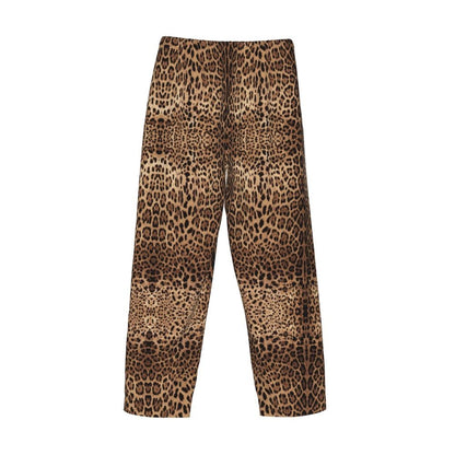 Custom Leopard Print Pajama Pants Men's Animal Skin Sleepwear Lounge Sleep Bottoms Stretch with Pockets