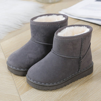 Children Snow Boots for Boys Girls Little Toddler Kids Thermal Boots Ankle Warm Classic Suede Flock Fabric Fashion Autumn Winter