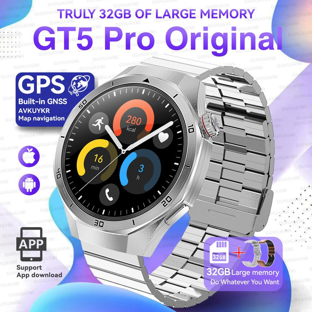 GT5 Pro Smart Watch Global Version 32GB Memory GPS navigation NFC Music Video play Call Titanium alloy Waterproof Smartwatch 5