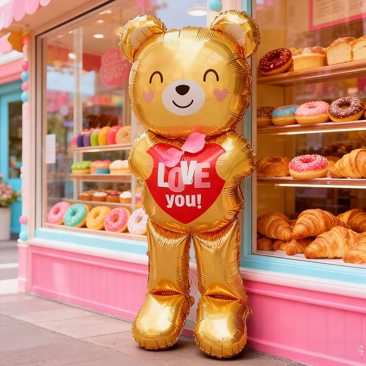 60 inch Love Bear Aluminum Film Balloon for Valentine's Day Confession Decoration, Birthday Balloon, Christmas Shower Decoration