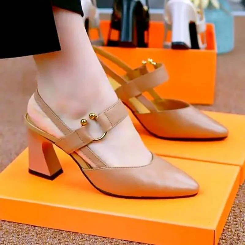 Cresfimix Sapatos Femininos De Dedo Apontado Doce Amarelo Pu Couro Deslizamento Em Salto Alto 5cm Sapatos para Festa De Escritório De Verão A9168