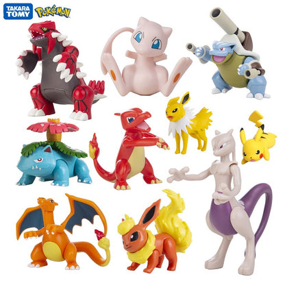 Pokémon 4-13cm Novos Desenhos Animados Filme Anime Figura Pikachu Mewtwo Charmander Blastoise Gurado Pet Ação Modelo Brinquedo Presentes