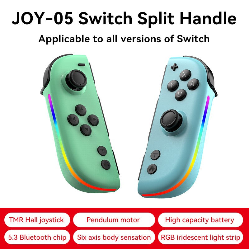 Wireless Switch L/R Controllers Hall Joystick RGB Colorful Light BT 5.3 Wake Up Six-Axis Vibrating Joypad For Switch/Lite/Oled