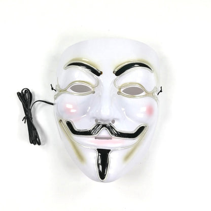 Halloween LED Vendetta Mask Night Club Carnival Party Festival Decoration Cosplay Vendetta Guy Fawkes Mascara Glowing V Mask