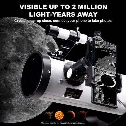 Telescópio Astronômico 76 mm Abertura Telescópio de Viagem Profissional para Iniciantes em Astronomia Presentes