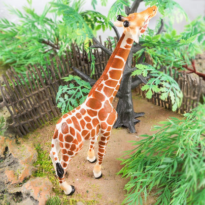 Oenux Zoo África Animais Selvagens Girafa Simulação Modelo Bonecos de Ação PVC Brinquedo Educacional Fofo para Crianças