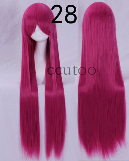 ccutoo 100cm Peruca de Cosplay Reta Sintética de Cabelo Longo de Alta Temperatura 82 Cores Disponíveis