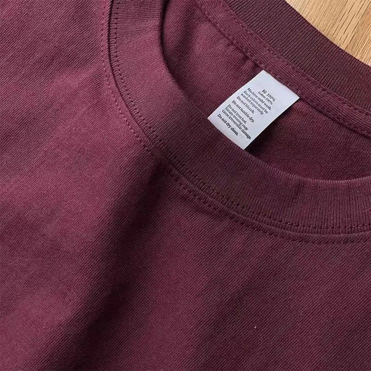 Cotton Solid Color Long-sleeved T-shirt Spring Autumn O-neck Bottoming Tops Men Women Purple Heavy Casual T-shirts for Couples